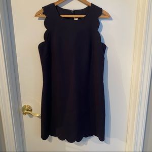 J.crew navy dress w/ scallops